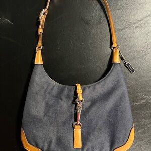 Authentic Vintage Coach denim and leather Purse